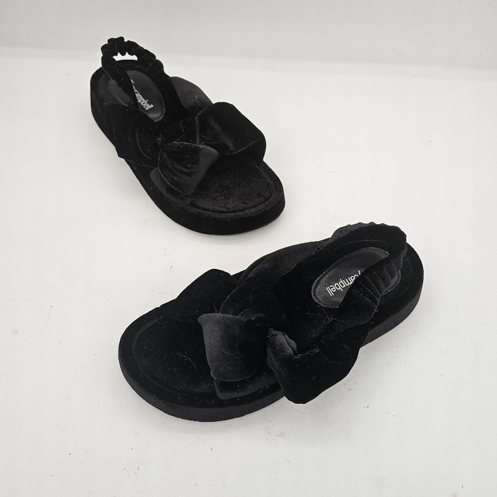 Jeffrey Campbell Sying Slingback Sandals Black Velvet Size 6 - Picture 4 of 12